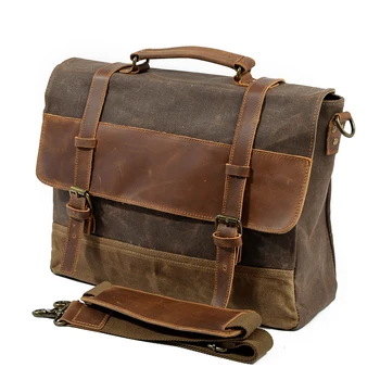 Quality Oil Wax Canvas Handbag Men Waterproof Shoulder Bag Vintage Canva Leather Briefcases 14" Laptop Male Messenger Bags Large
Quality Oil Wax Canvas Handbag Men Waterproof Shoulder Bag Vintage Canva Leather Briefcases 14" Laptop Male Messenger Bags Large
