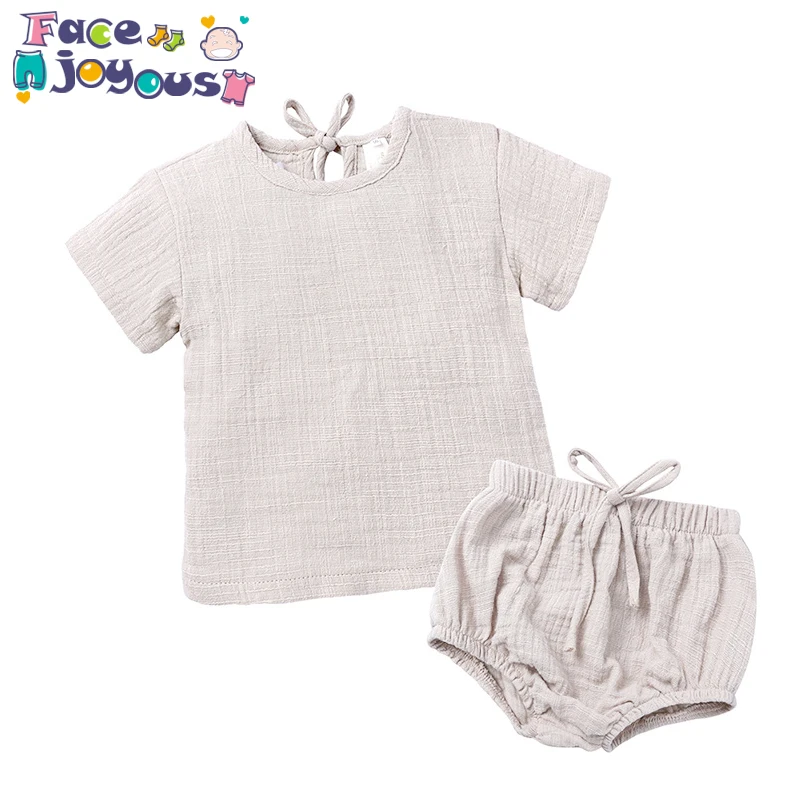 Summer Infant Baby Boys Girls Clothes Sets Solid Color Cotton Linen T-shirt+Shorts 2 Pcs Clothing Set Toddler Kids Children Suit
Summer Infant Baby Boys Girls Clothes Sets Solid Color Cotton Linen T-shirt+Shorts 2 Pcs Clothing Set Toddler Kids Children Suit