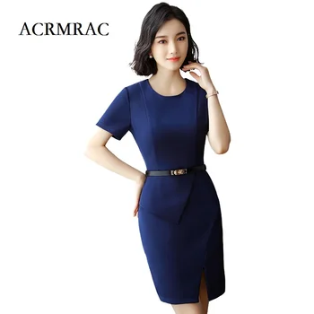 ACRMRAC Women New Summer Flounced O-Neck dress Short sleeve Solid color Slim Business OL Formal Straight Dresses A812
ACRMRAC Women New Summer Flounced O-Neck dress Short sleeve Solid color Slim Business OL Formal Straight Dresses A812