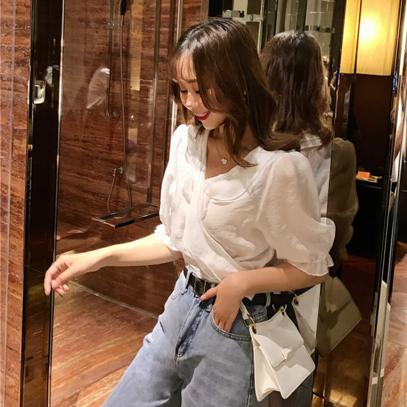 Sweet Korean Fashion Clothing Chiffon Shirt 2019 Spring New Women's Loose Short-sleeved Chic Shirt Small Shirt Summer Cool
Sweet Korean Fashion Clothing Chiffon Shirt 2019 Spring New Women's Loose Short-sleeved Chic Shirt Small Shirt Summer Cool