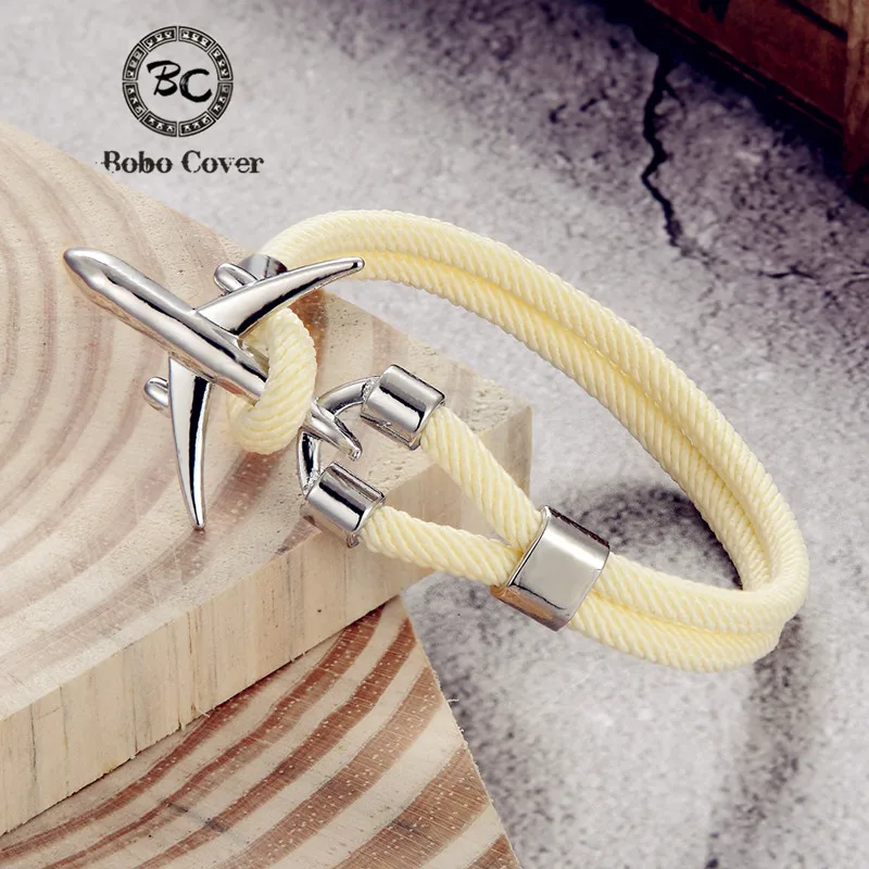 Hot sale Jet aircraft Men's Anchor Bracelet homme Colorful Rope Airplane Couple Bracelets femme lucky Love Airport gift Jewelry
Hot sale Jet aircraft Men's Anchor Bracelet homme Colorful Rope Airplane Couple Bracelets femme lucky Love Airport gift Jewelry