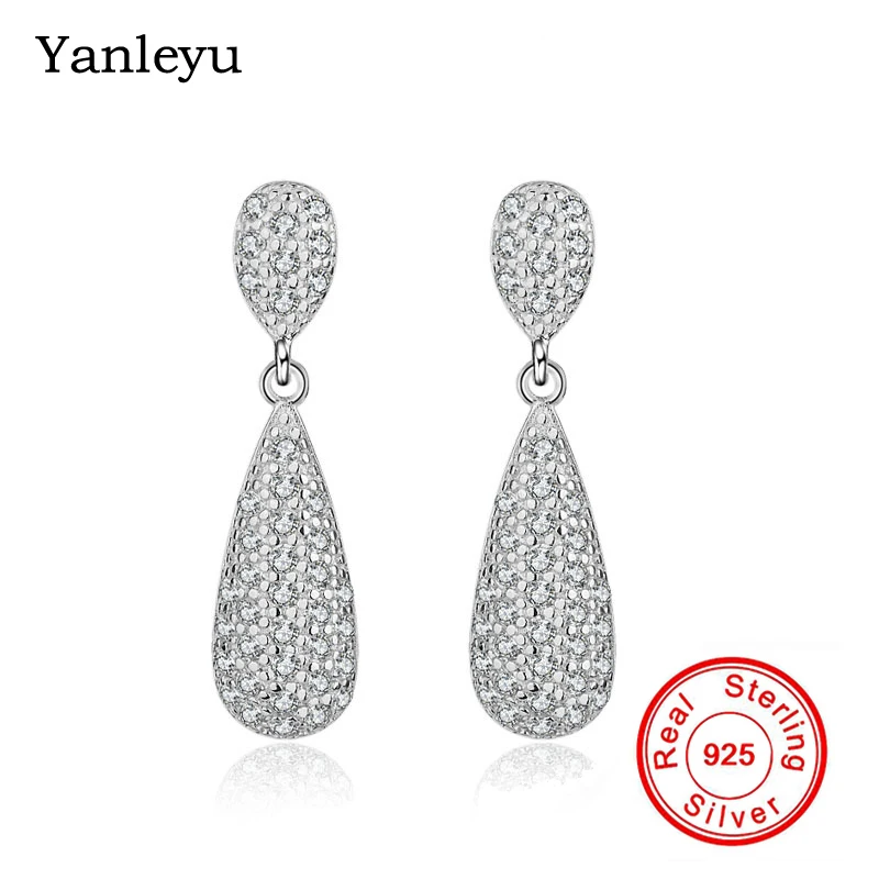 Yanleyu Elegant Female Wedding Jewelry Accessories Original Solid 925 Sterling Silver Water Drop Dangle Earrings for Women PE022
Yanleyu Elegant Female Wedding Jewelry Accessories Original Solid 925 Sterling Silver Water Drop Dangle Earrings for Women PE022