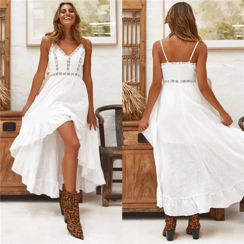 Plus Size 2018 Summer Women Bohemian Beach Sundress Sexy Fashion White Bandage Dress
Plus Size 2018 Summer Women Bohemian Beach Sundress Sexy Fashion White Bandage Dress
