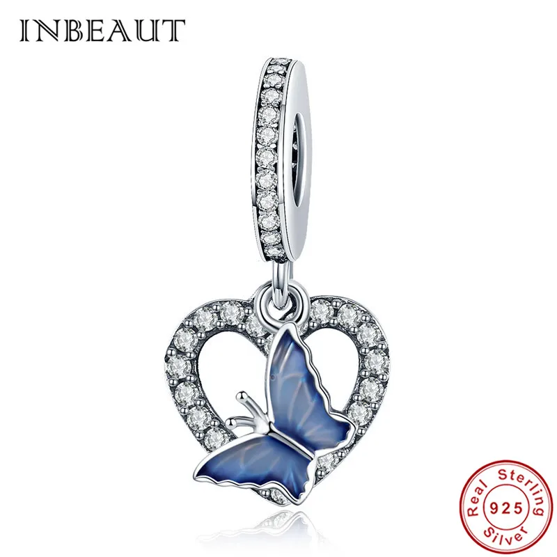 INBEAUT 100% 925 Sterling Silver Blue Butterfly Flying CZ Heart Pendant Beads fit Trendy Charm Bracelet Teen Girls s925 Jewelry
INBEAUT 100% 925 Sterling Silver Blue Butterfly Flying CZ Heart Pendant Beads fit Trendy Charm Bracelet Teen Girls s925 Jewelry
