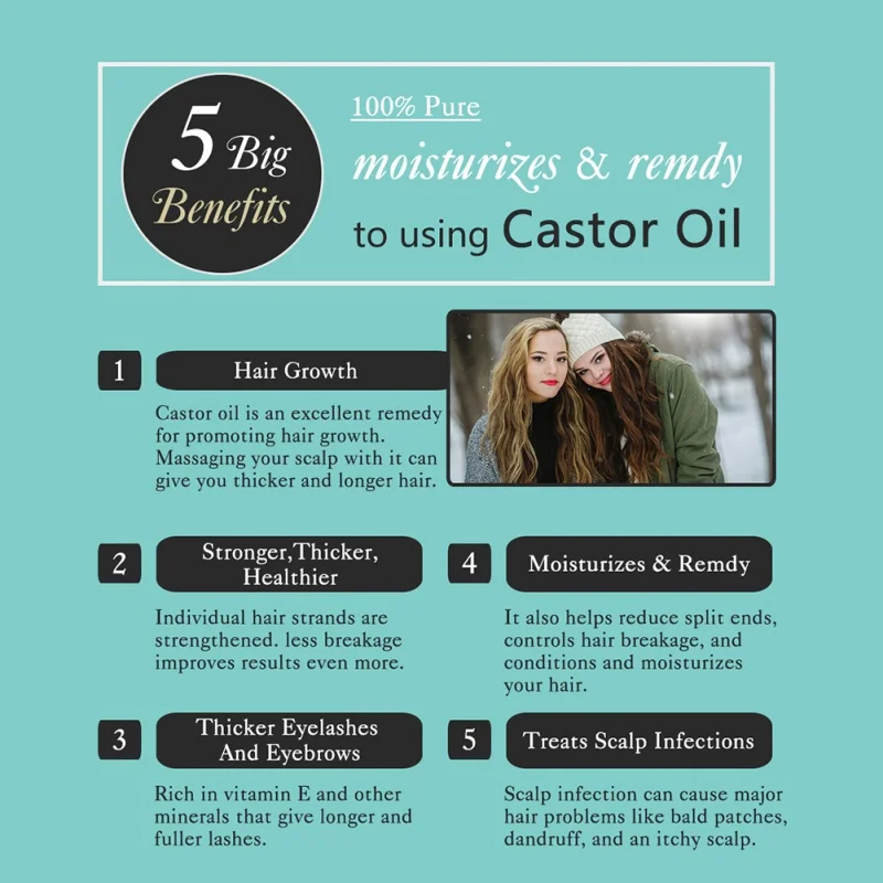 Pure Castor Oil for Hair Growth and Eyelashes