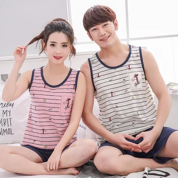 Summer Cotton Striped Animal Print Pajama Sets Couples Sleepwear Women Pajamas Cartoon Pyjamas Men's Pajamas Homewear
Summer Cotton Striped Animal Print Pajama Sets Couples Sleepwear Women Pajamas Cartoon Pyjamas Men's Pajamas Homewear