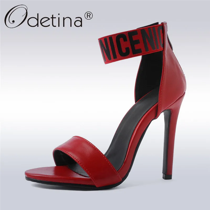 Odetina New Fashion Sexy Women High Heel Ankle Strap Wrap Sandals Peep Toe Back Zipper Stilettos Summer Party Shoes Big Size 43
Odetina New Fashion Sexy Women High Heel Ankle Strap Wrap Sandals Peep Toe Back Zipper Stilettos Summer Party Shoes Big Size 43