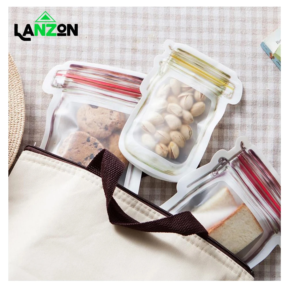 

Lanzon Storage Zipper Bag Waterproof Plastic Food Grade ZipLock Fridge Freezing Food Storage Pouch Fresh Keeping Wrap Organizer