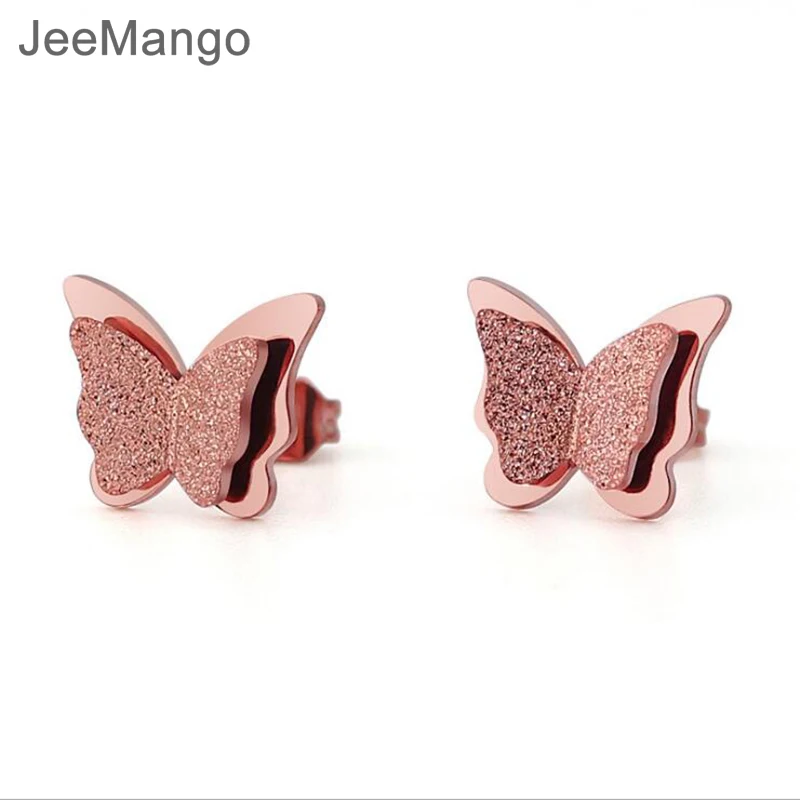 New Design Fashion Double-layer Matte Butterfly Stud Earrings Titanium Steel Rose Gold Color Wedding Earrings For Women E17030
New Design Fashion Double-layer Matte Butterfly Stud Earrings Titanium Steel Rose Gold Color Wedding Earrings For Women E17030