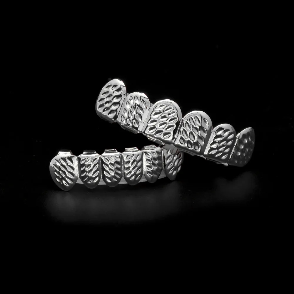 Hip Hop Men's Teeth Grillz Carving pattern Silver Gold False Top & Bottom Tooth Cap Dental Grills Set For women Body Jewelry
Hip Hop Men's Teeth Grillz Carving pattern Silver Gold False Top & Bottom Tooth Cap Dental Grills Set For women Body Jewelry