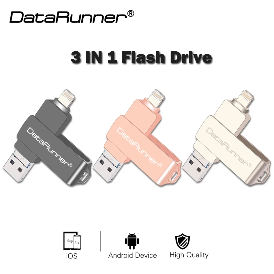 DataRunner OTG USB Flash Drive Pen Drive For iPhone XS MAX/XR/X Rotation Pendrive 8G 16G 32G 64G 128G Usb Stick 3.0 Flash Disk
DataRunner OTG USB Flash Drive Pen Drive For iPhone XS MAX/XR/X Rotation Pendrive 8G 16G 32G 64G 128G Usb Stick 3.0 Flash Disk