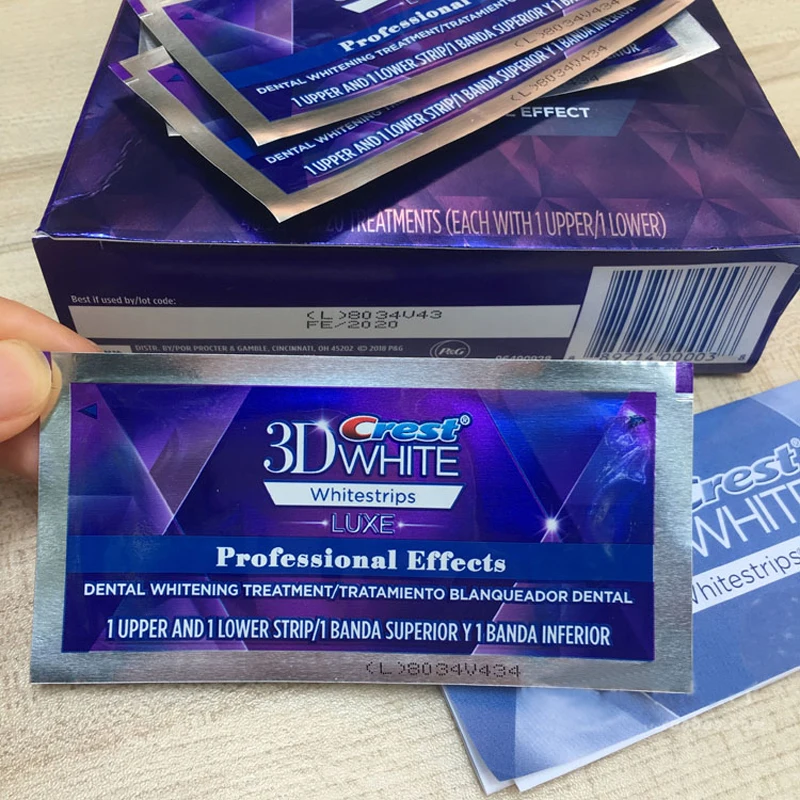 3 Crest 3D White Teeth Whitestrips Luxe Professional Effect 20 pouches 1 Box Original Oral Hygiene Teeth Whitening Strips