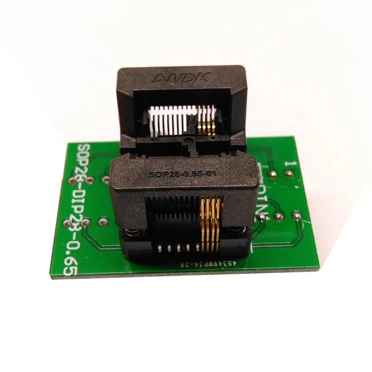 SSOP8 TSSOP8 to DIP8 Programming Socket Pitch 0.65mm IC Body Width 4.4mm 173mil Flash Test Socket Adapter
SSOP8 TSSOP8 to DIP8 Programming Socket Pitch 0.65mm IC Body Width 4.4mm 173mil Flash Test Socket Adapter