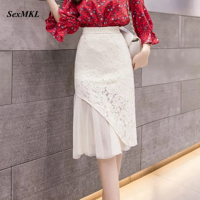 SEXMKL Plus Size Lace High Wait White Skirt 2019 Fashion Summer Lace Patchwork Black Skirts Sexy Office Lady Korean Pencil Skirt
SEXMKL Plus Size Lace High Wait White Skirt 2019 Fashion Summer Lace Patchwork Black Skirts Sexy Office Lady Korean Pencil Skirt