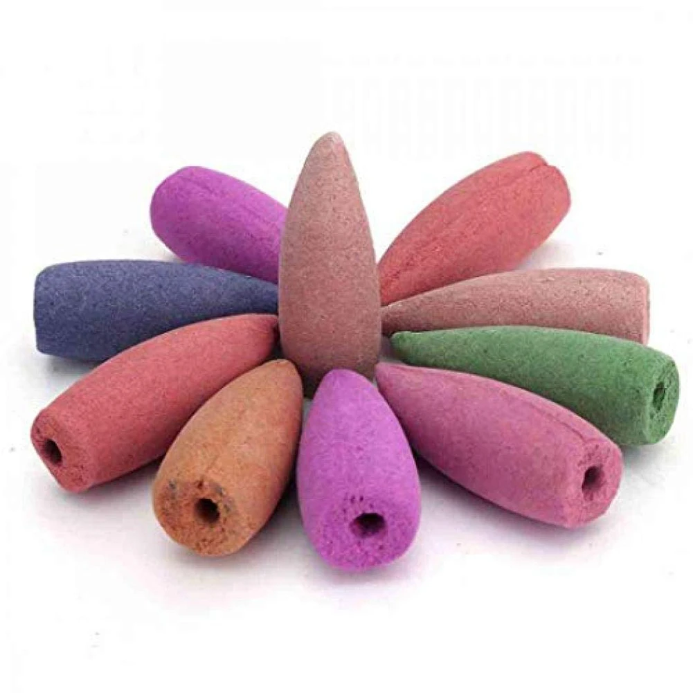 54pcs Incense Cones For Backflow Tower Accessories Colorful Bullet Shape Incense Rose Lemon Natural Sandalwood Tea
54pcs Incense Cones For Backflow Tower Accessories Colorful Bullet Shape Incense Rose Lemon Natural Sandalwood Tea