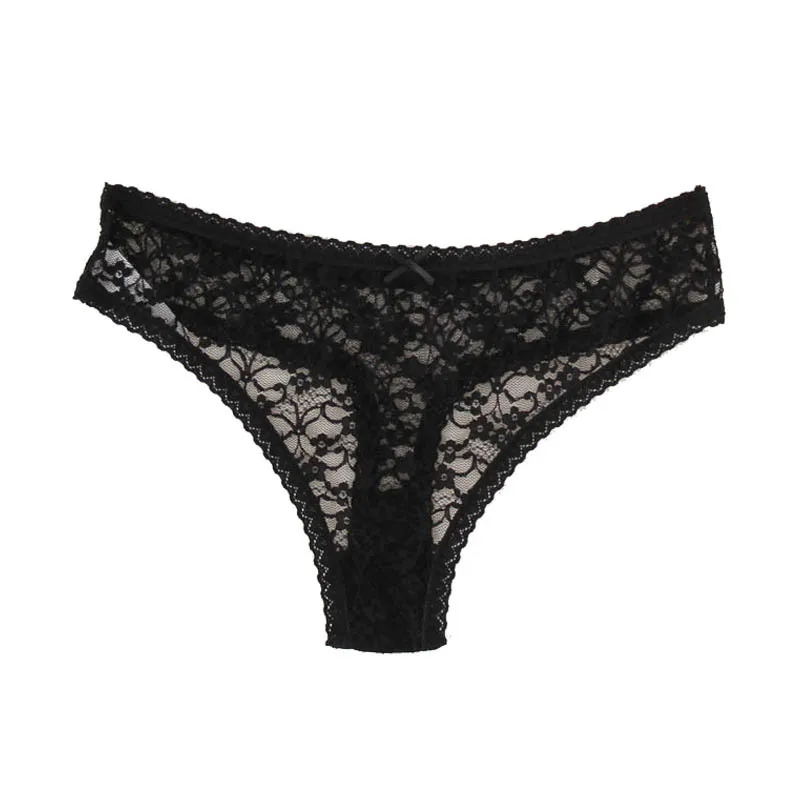 Plus Size S-XXL Women's Sexy Lace Underwear Low Rise Panties Ladies Briefs Thong Female G String Seamless Transparent Lingerie (6)