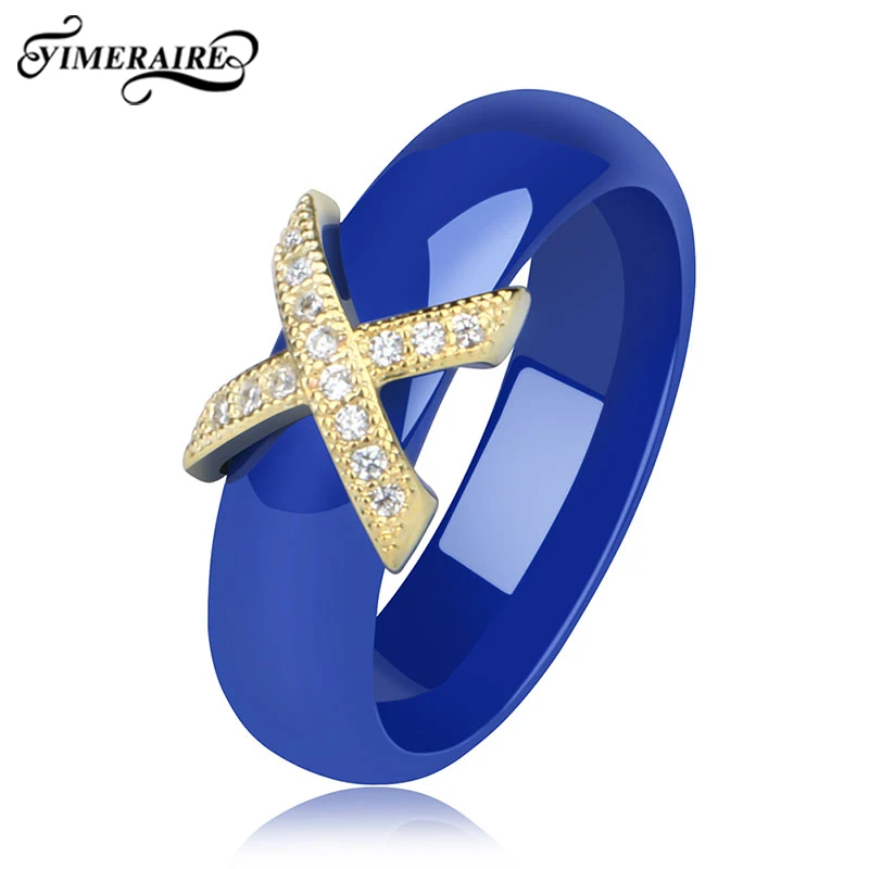 Elegant Blue Ceramic Rings 6mm Width With X Cross Crystal Elegant Design Romantic Pink Ceramic With Gold Silver Rose Gold Metal
Elegant Blue Ceramic Rings 6mm Width With X Cross Crystal Elegant Design Romantic Pink Ceramic With Gold Silver Rose Gold Metal