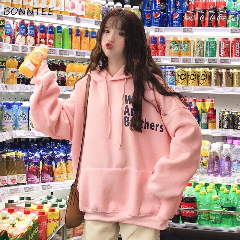 Hoodies Women 2019 Plus Velvet Warm Thicken Long Sleeve Womens Pullover Letter Printed Korean Hooded Ladies Sweatshirts Chic
Hoodies Women 2019 Plus Velvet Warm Thicken Long Sleeve Womens Pullover Letter Printed Korean Hooded Ladies Sweatshirts Chic