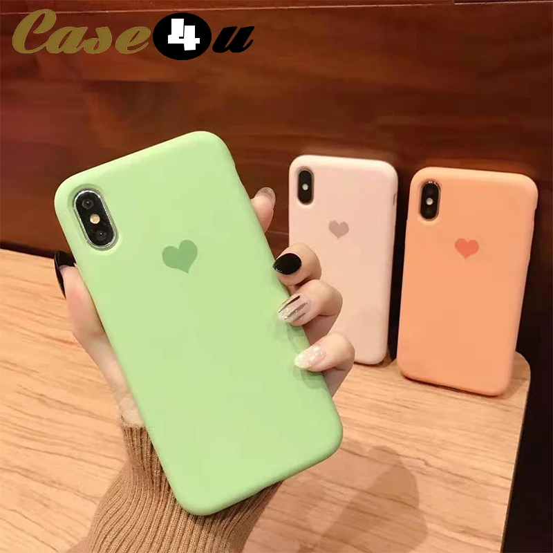 Простой мягкий силиконовый чехол из ТПУ с сердечками для iPhone 6 6s 7 8 Plus XS MAX XR X 10