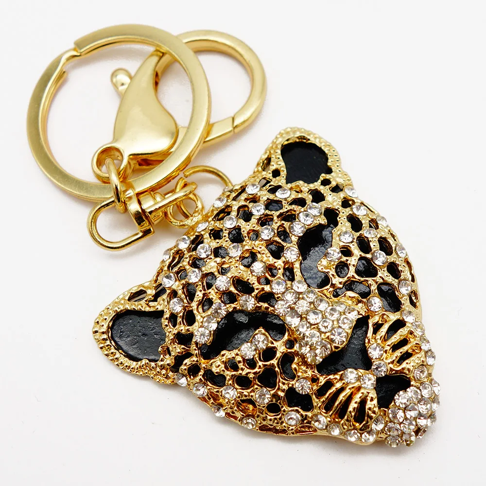 Adojewello Jewelry Rhinestone Crystal Leopard Head Keychain Keyring For Car Handbag Chram Key Holder
Adojewello Jewelry Rhinestone Crystal Leopard Head Keychain Keyring For Car Handbag Chram Key Holder