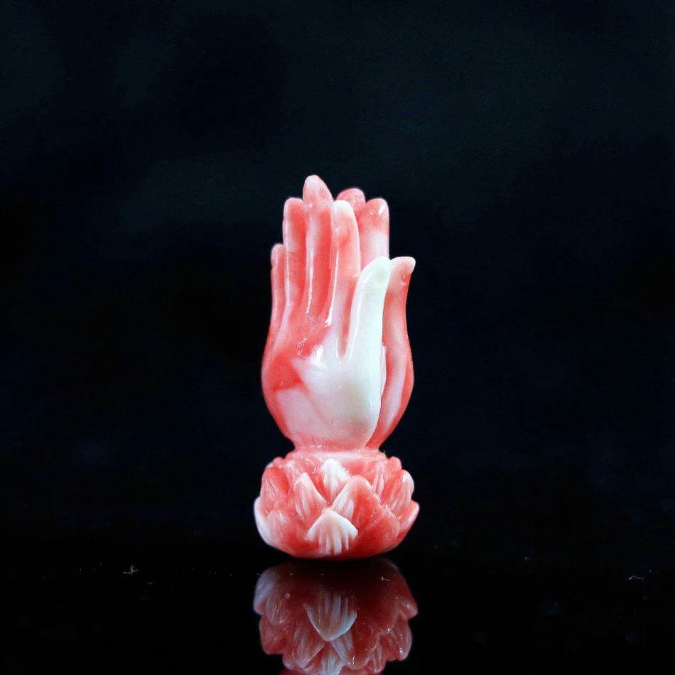 Hot sale pink artificial coral bergamot buddha hand-shape 12*30mm charms loose beads diy fashion jewelry 5pcs B925 | Украшения и