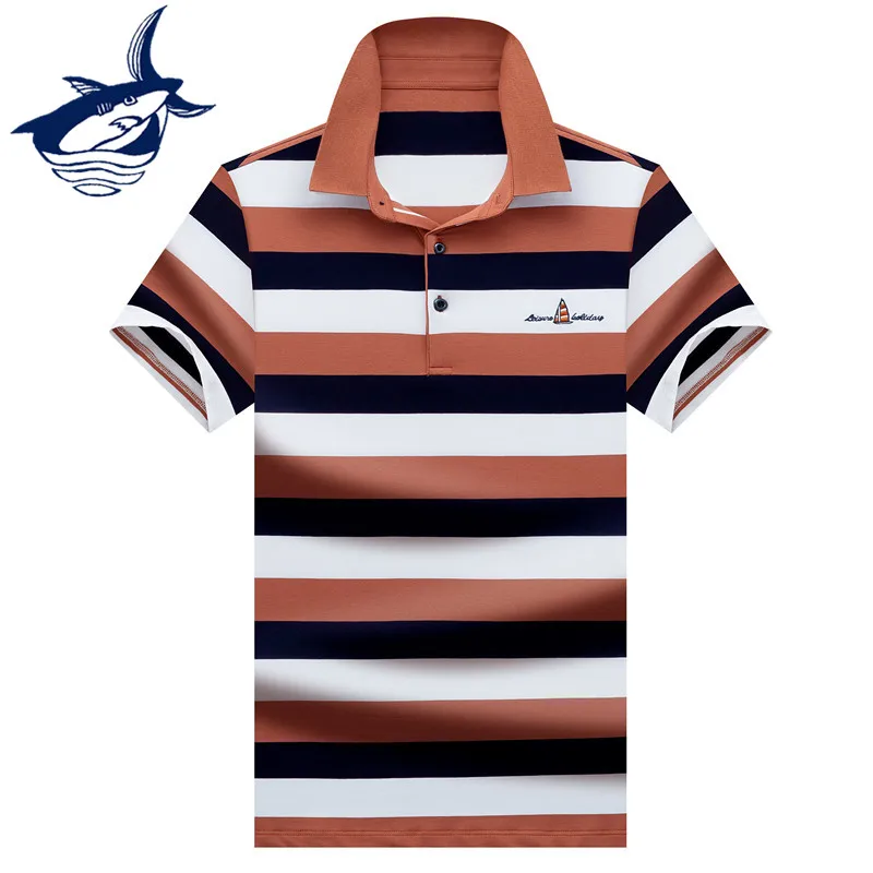New man's T-shirt Summer Tace & Shark brand cotton turn down collar casual striped t shirt men 3D embroidery business tshirts
New man's T-shirt Summer Tace & Shark brand cotton turn down collar casual striped t shirt men 3D embroidery business tshirts