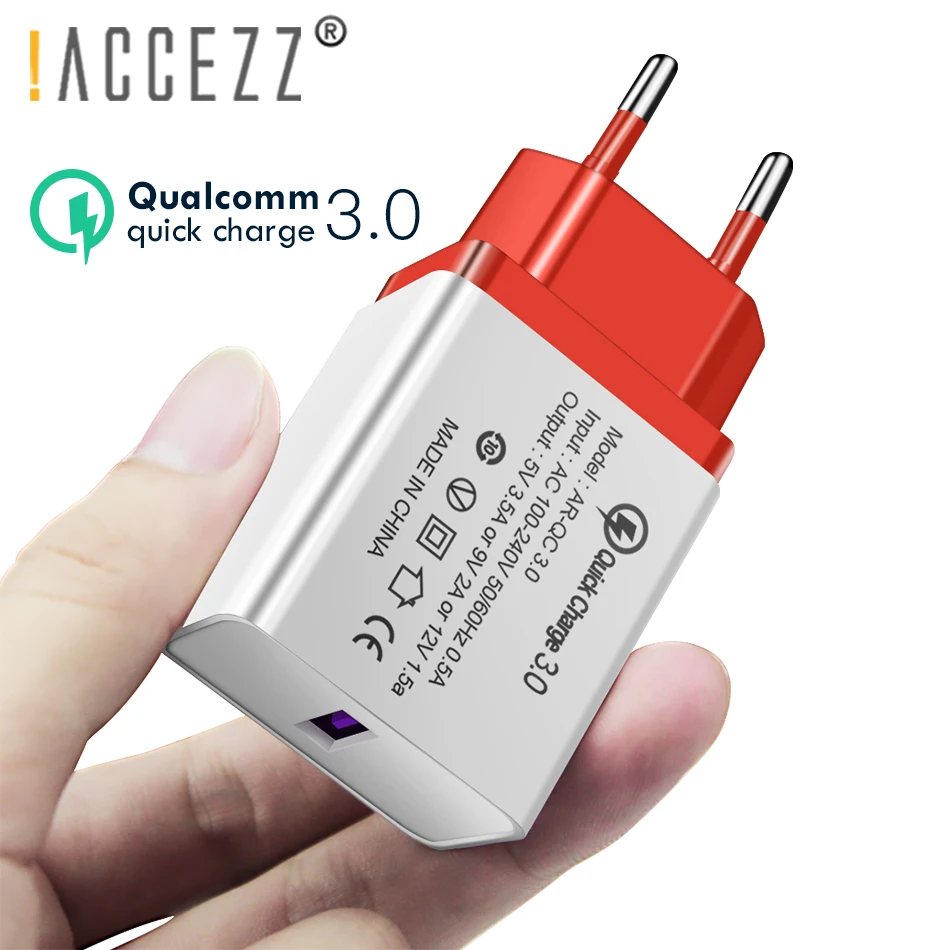 !ACCEZZ Universal Quick Charge 3.0 Charger Adapter For iphone XS X XR Samsung s10 Plus 1 USB Travel Wall EU Plug Fast Charging
!ACCEZZ Universal Quick Charge 3.0 Charger Adapter For iphone XS X XR Samsung s10 Plus 1 USB Travel Wall EU Plug Fast Charging