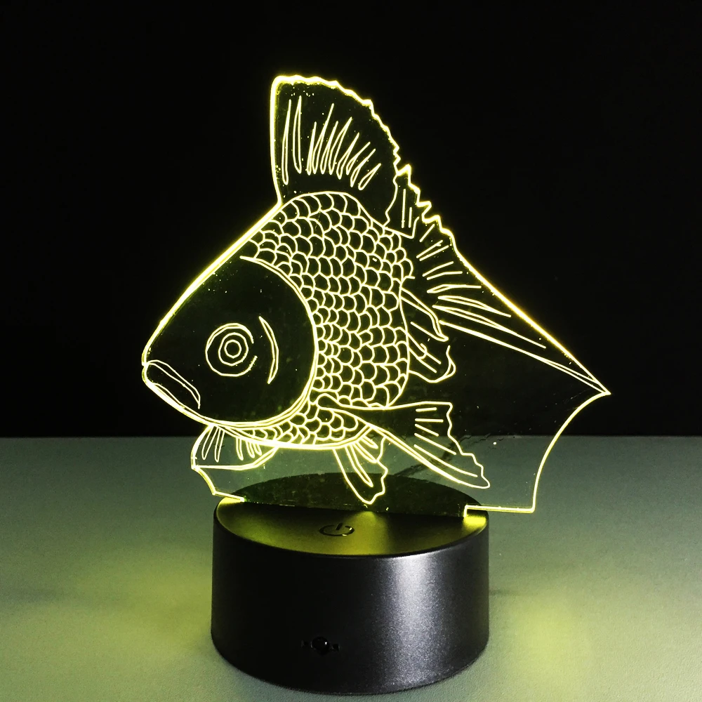 

USB Powered LED Color Change 3D Decor Lamp Animal Gold Fish LED Night Light For Children Bedroom Lighting Toys Xmas Kids Gift