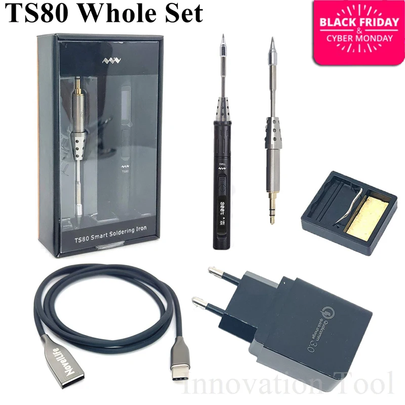 Mini TS80 Digital Electric Soldering Iron TS B02 D25 Solder Tip QC3.0 Quick Charger Kit Adjustable Temperature USB Type C Cable
Mini TS80 Digital Electric Soldering Iron TS B02 D25 Solder Tip QC3.0 Quick Charger Kit Adjustable Temperature USB Type C Cable