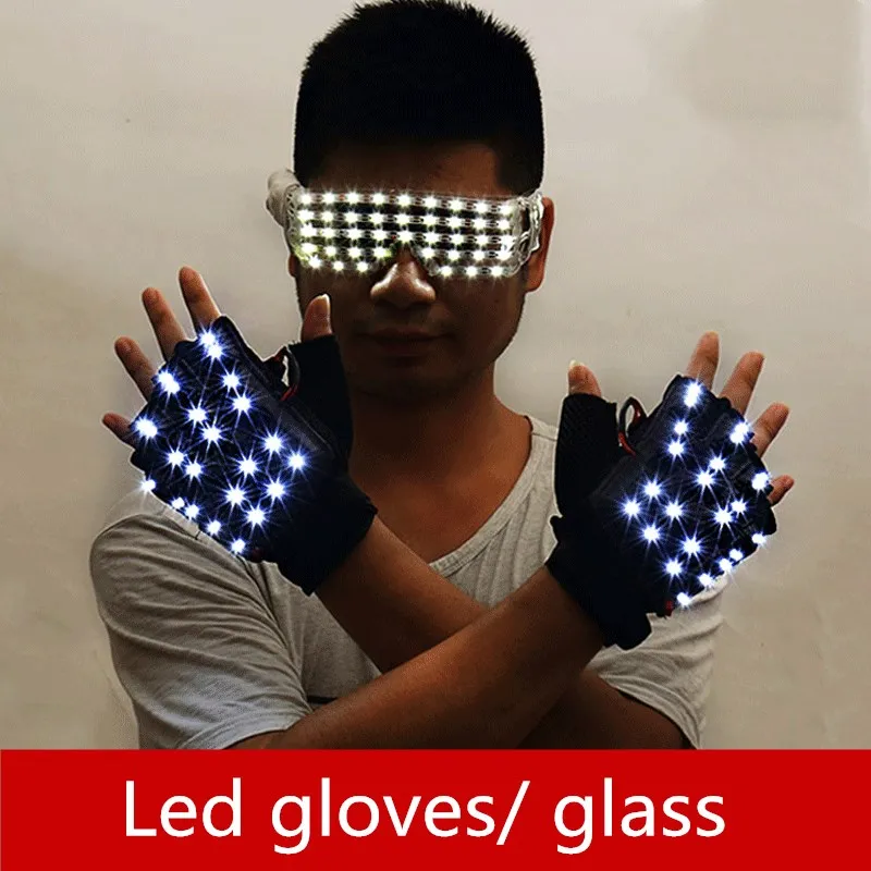 LED Luminous beads Explosive flash glove Gloves for KTV stage performances in nightclubs and bars LED luminescent glasses
LED Luminous beads Explosive flash glove Gloves for KTV stage performances in nightclubs and bars LED luminescent glasses