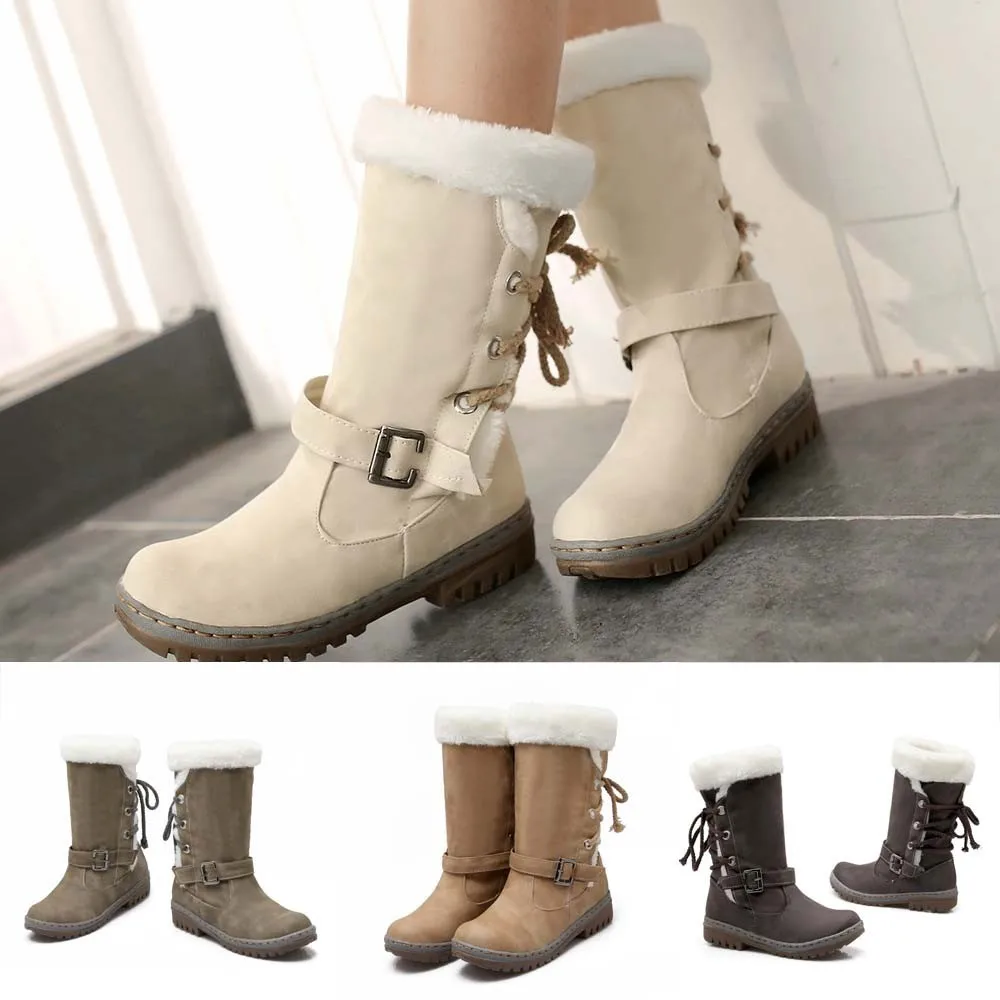 Winter Women Snow Boots Lace Up Flat Shoes Warm Fur Mid-calf Boots 2018 Round Toe Ladies Boots Solid Short Boots for Women
Winter Women Snow Boots Lace Up Flat Shoes Warm Fur Mid-calf Boots 2018 Round Toe Ladies Boots Solid Short Boots for Women