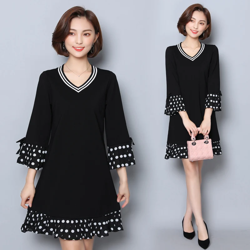 5xl plus size women clothing 2019 spring korean vestidos stitch point black cute sweet party dress female long sleeve dress
5xl plus size women clothing 2019 spring korean vestidos stitch point black cute sweet party dress female long sleeve dress