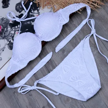 White Lace Bikini Set Push Up Bikinis 2019 Biquini Plus Size Swimsuit Women Bandage Support Swimwear Swimming Suit High Quality
White Lace Bikini Set Push Up Bikinis 2019 Biquini Plus Size Swimsuit Women Bandage Support Swimwear Swimming Suit High Quality