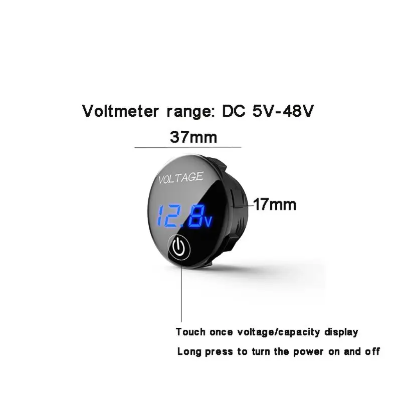 Car Motorcycle DC 5V-48V LED Panel Digital Voltage Meter Battery Capacity Display Voltmeter with Touch ON OFF Switch 95AD
Car Motorcycle DC 5V-48V LED Panel Digital Voltage Meter Battery Capacity Display Voltmeter with Touch ON OFF Switch 95AD