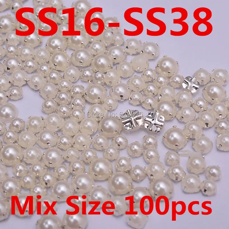 SS16-SS38 Mixed Size 100pcs Ivory Sew On Half Round Pearl with Silver Claw Loose Sewing Pearl Beads For Wedding Dress Decoration
SS16-SS38 Mixed Size 100pcs Ivory Sew On Half Round Pearl with Silver Claw Loose Sewing Pearl Beads For Wedding Dress Decoration