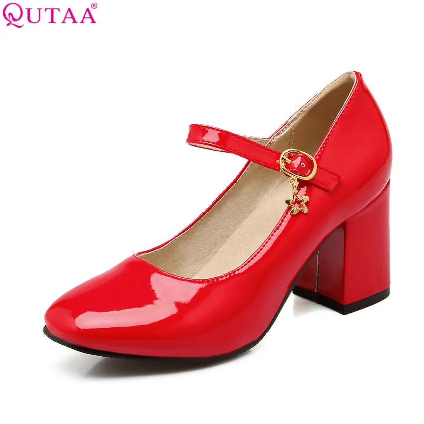 QUTAA Red Ladies Summer Shoes Square High Heel Woman Pump PU leather Round Toe Mary Jane Women Wedding Shoe Size 34-43
QUTAA Red Ladies Summer Shoes Square High Heel Woman Pump PU leather Round Toe Mary Jane Women Wedding Shoe Size 34-43