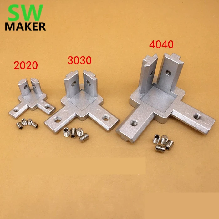 4pcs 3D printer 2020 3030 4040 T Slot Aluminum Profile 3-way 90 deg inside corner bracket Interior Connector f/ Alu-profile
4pcs 3D printer 2020 3030 4040 T Slot Aluminum Profile 3-way 90 deg inside corner bracket Interior Connector f/ Alu-profile