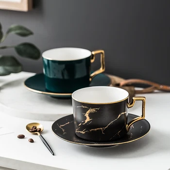 250 ml Luxury ceramic marble coffee tea cups saucers with gold for gift drop shipping
250 ml Luxury ceramic marble coffee tea cups saucers with gold for gift drop shipping