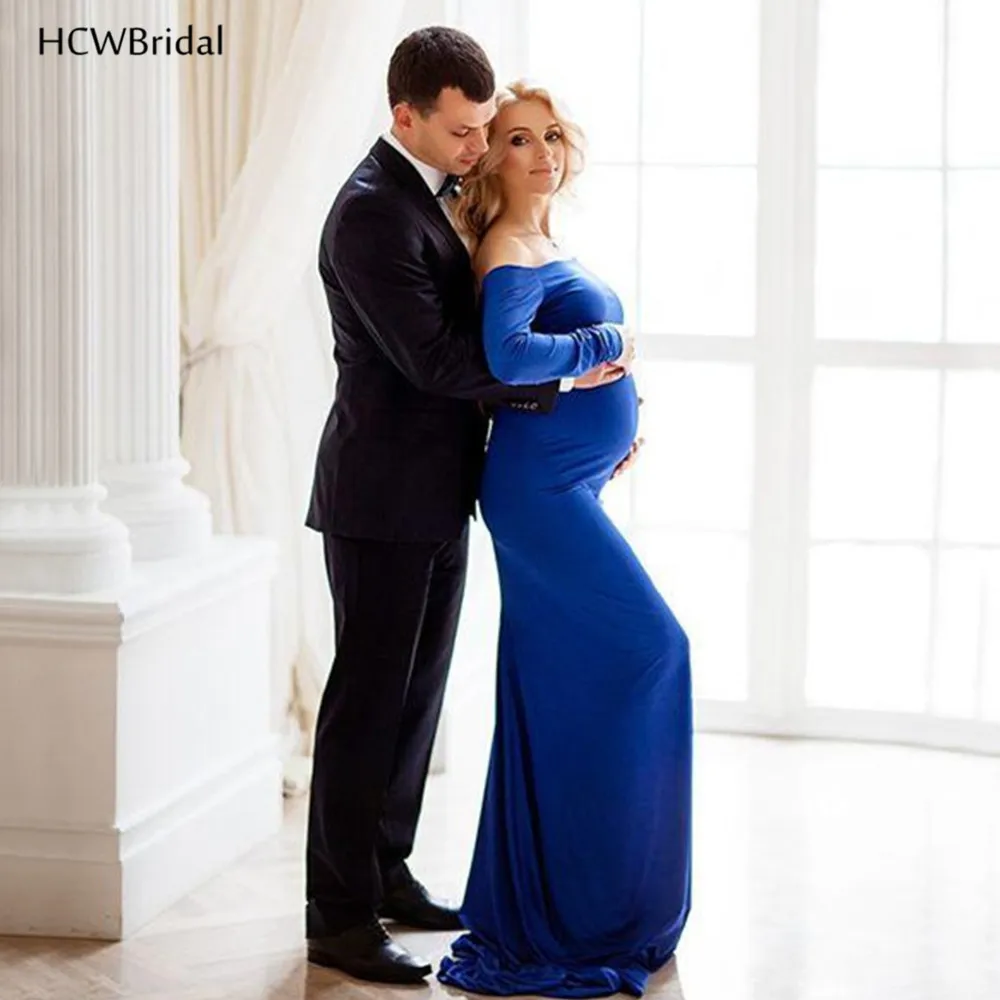 Royal Blue Elastic Spandex Pregnant Woman Evening Dress Long Sleeve Boat Neck Simple Mermaid Prom Gowns Cheap 2019 New Arrival
Royal Blue Elastic Spandex Pregnant Woman Evening Dress Long Sleeve Boat Neck Simple Mermaid Prom Gowns Cheap 2019 New Arrival