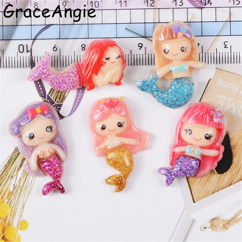 GraceAngie 12pcs/lot Multi Color Resin Mermaid Cartoon Charms Hair Accessories Ornament Phone Decor DIY Jewelry Making Findings
GraceAngie 12pcs/lot Multi Color Resin Mermaid Cartoon Charms Hair Accessories Ornament Phone Decor DIY Jewelry Making Findings