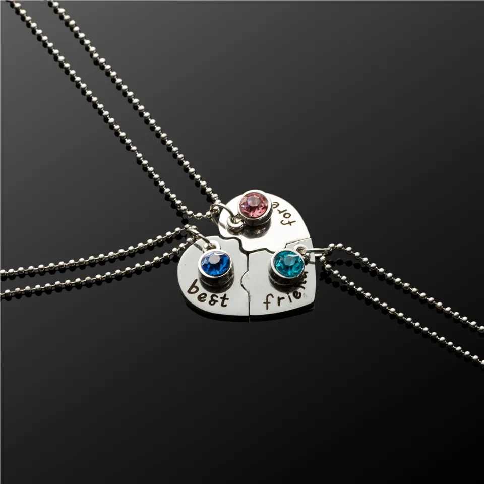 3pcs/set Best Friends Forever Puzzle Patch Necklaces Stainless Steel With Rhinestone Pendant Necklaces For Friends Present Gifts
3pcs/set Best Friends Forever Puzzle Patch Necklaces Stainless Steel With Rhinestone Pendant Necklaces For Friends Present Gifts