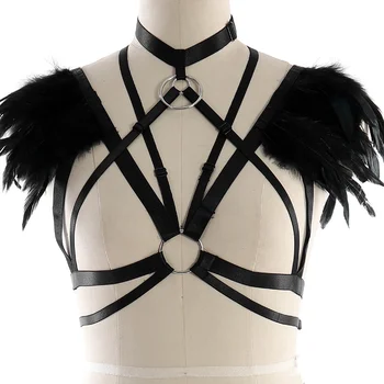 Feather Cage Bra Harness Epaulette Shoulder Wings Crop Top Steampunk Festival Burning Plus Size Wedding Halloween Lingerie
Feather Cage Bra Harness Epaulette Shoulder Wings Crop Top Steampunk Festival Burning Plus Size Wedding Halloween Lingerie
