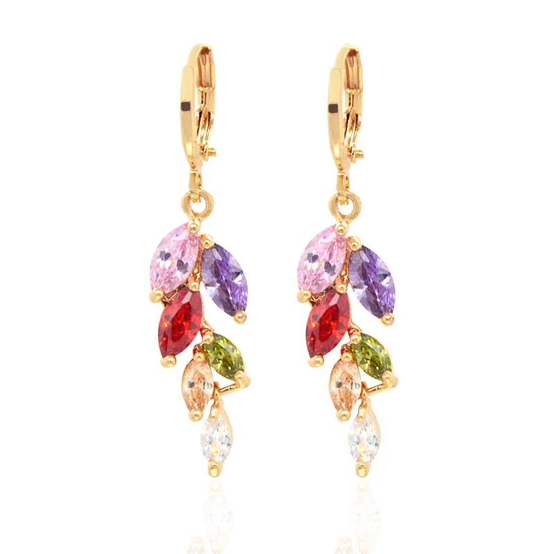 NEW Fashion Gold Color Drop Earrings Colorful CZ Stones Women Jewelry Party Gifts
NEW Fashion Gold Color Drop Earrings Colorful CZ Stones Women Jewelry Party Gifts
