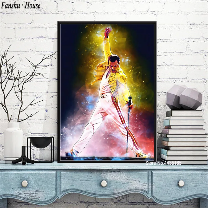 Queen Freddie Mercury Bohemian Rhapsody Art Canvas Poster Painting Wall Picture