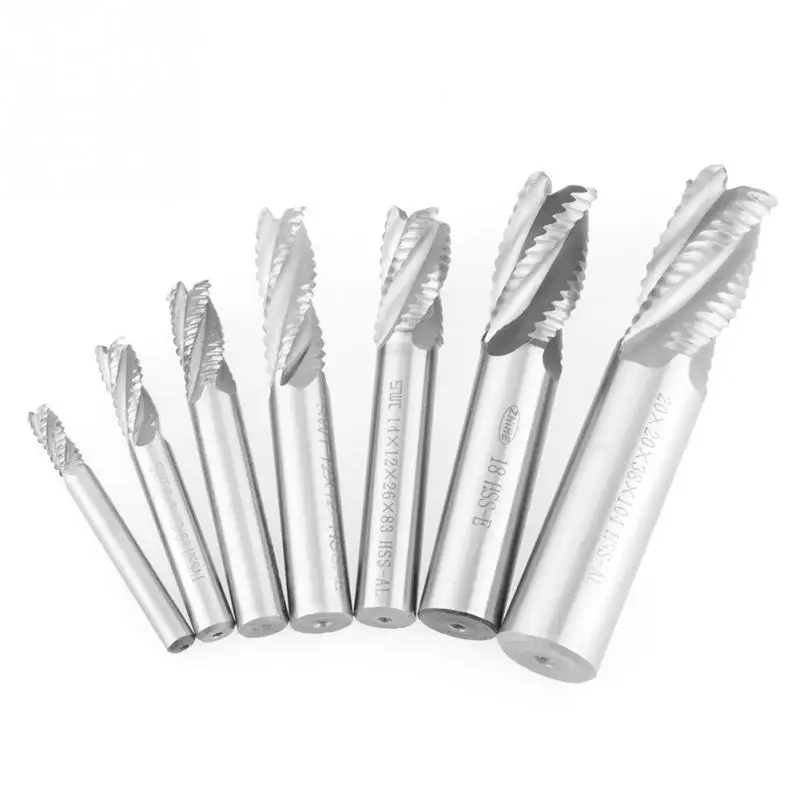 7Pcs/lot 4 Flutes Milling Cutters Roughing Chipbreaker Milling Cutter 6-20mm HSS End Mill Router Bit for Milling Lathe Machine
7Pcs/lot 4 Flutes Milling Cutters Roughing Chipbreaker Milling Cutter 6-20mm HSS End Mill Router Bit for Milling Lathe Machine