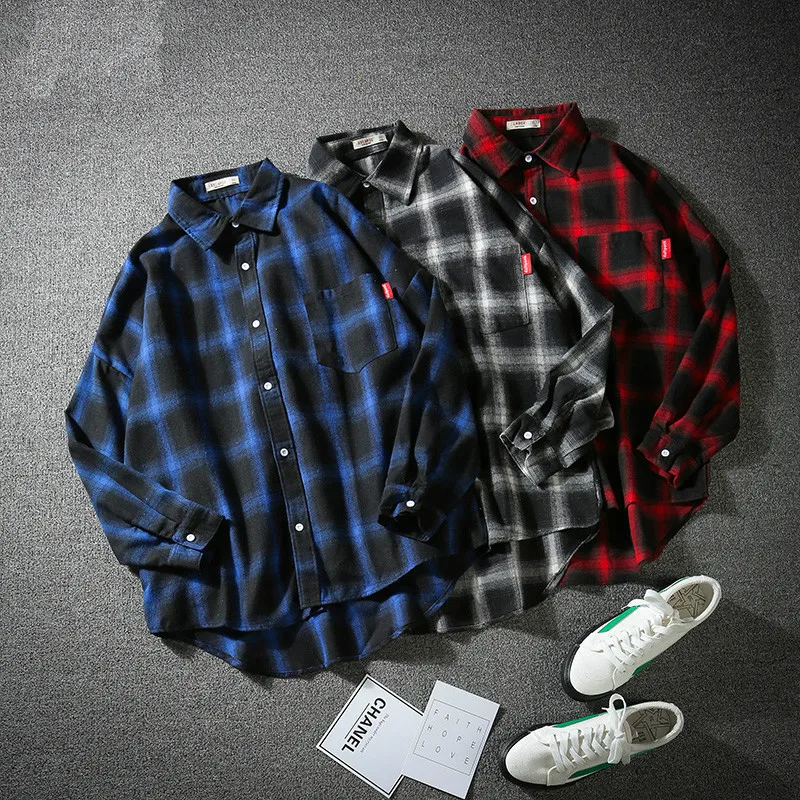 Ins Overheated Grid Shirt Men Skateboard Hip Hop 100% Cotton Mens Shirt High Street Plus Size 5xl Red Black Blue Men Blouse
Ins Overheated Grid Shirt Men Skateboard Hip Hop 100% Cotton Mens Shirt High Street Plus Size 5xl Red Black Blue Men Blouse