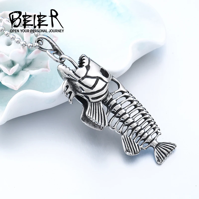 Beier Wholesale price 316L Stainless Steel exqusite Fish Bone pendant necklace for gift men jewelry BP8-237
Beier Wholesale price 316L Stainless Steel exqusite Fish Bone pendant necklace for gift men jewelry BP8-237