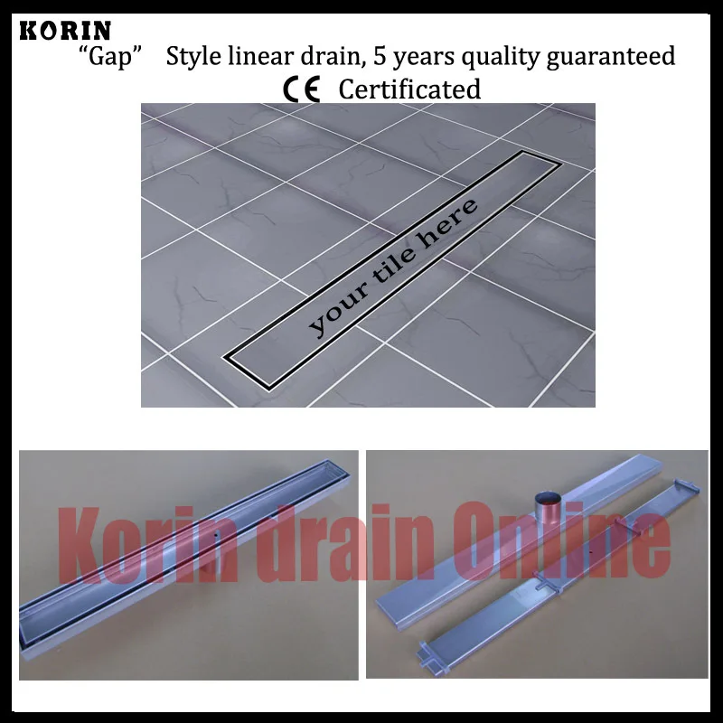 

1200mm "Tile" Style Stainless Steel 304 Linear Shower Drain, Vertical Drain, Floor Waste, Long floor drain, Shower channel