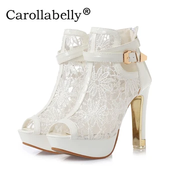 Carollabelly Fashion Peep Toe Sandals Sexy Women Platform Pumps Lace Mesh Thick High Heels Shoes Summer Ankle Boot
Carollabelly Fashion Peep Toe Sandals Sexy Women Platform Pumps Lace Mesh Thick High Heels Shoes Summer Ankle Boot