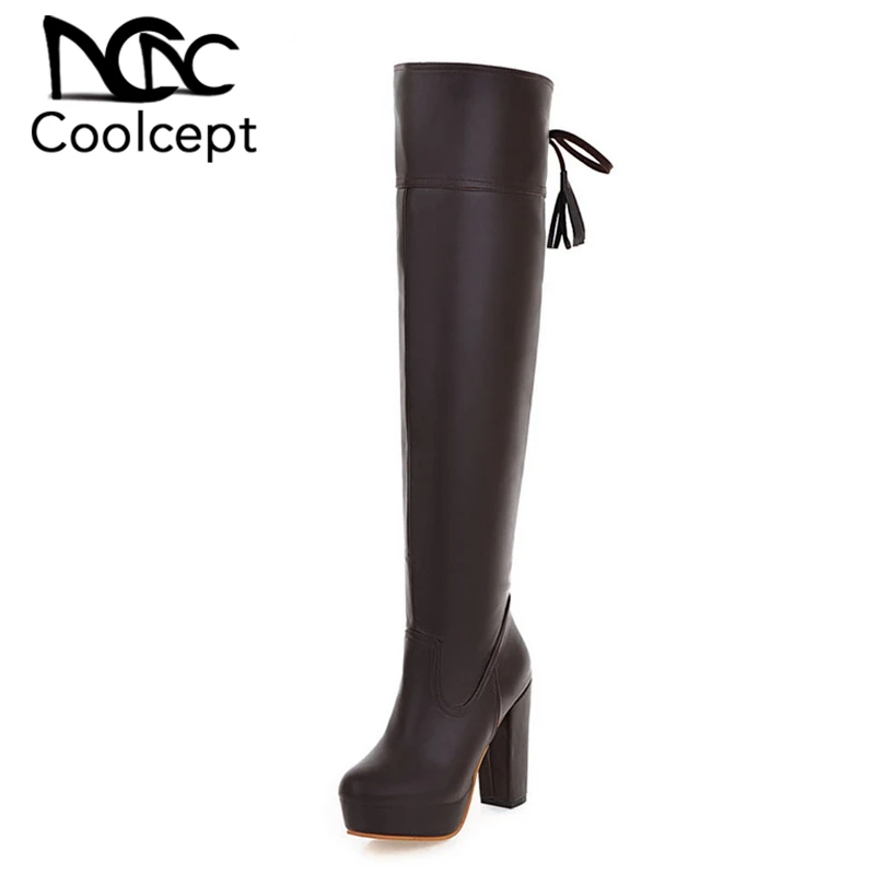 Coolcept Size 34-48 Women Over Knee Boots Female High Heel Platform Botas Fashion Round Toe Winter Shoes Big Size Footwear
Coolcept Size 34-48 Women Over Knee Boots Female High Heel Platform Botas Fashion Round Toe Winter Shoes Big Size Footwear
